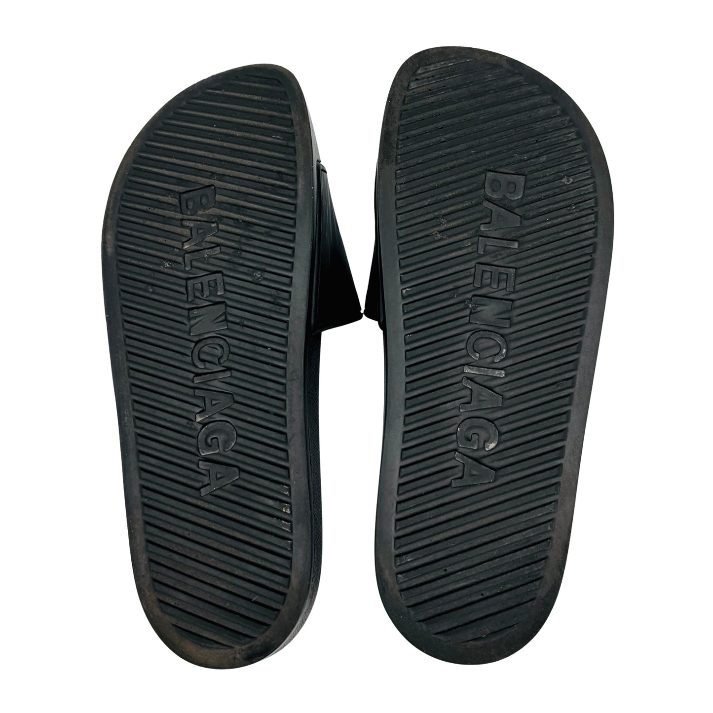 Balenciaga Men's Pool Black Rubber Slides (Size 41.5/42)