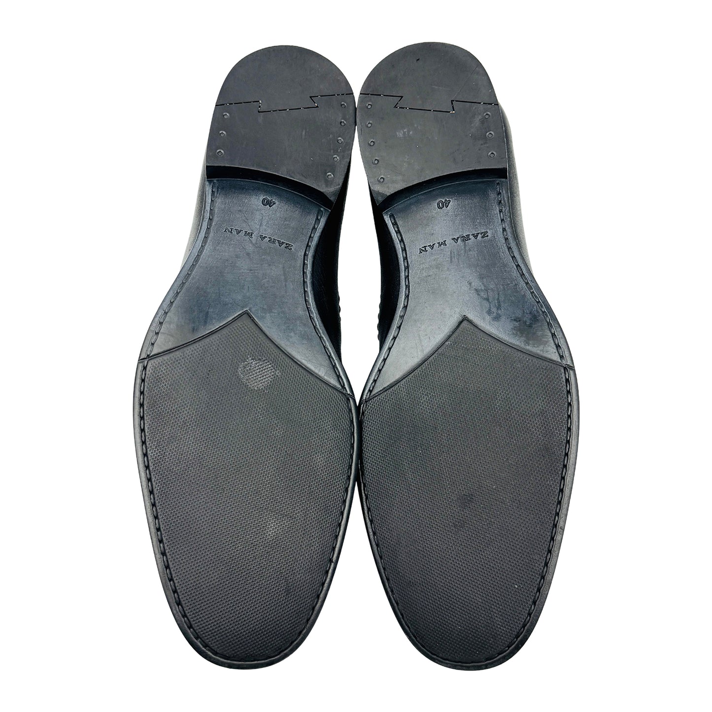 Zara Men's Black Leather Tassel Loafers (Size 40)