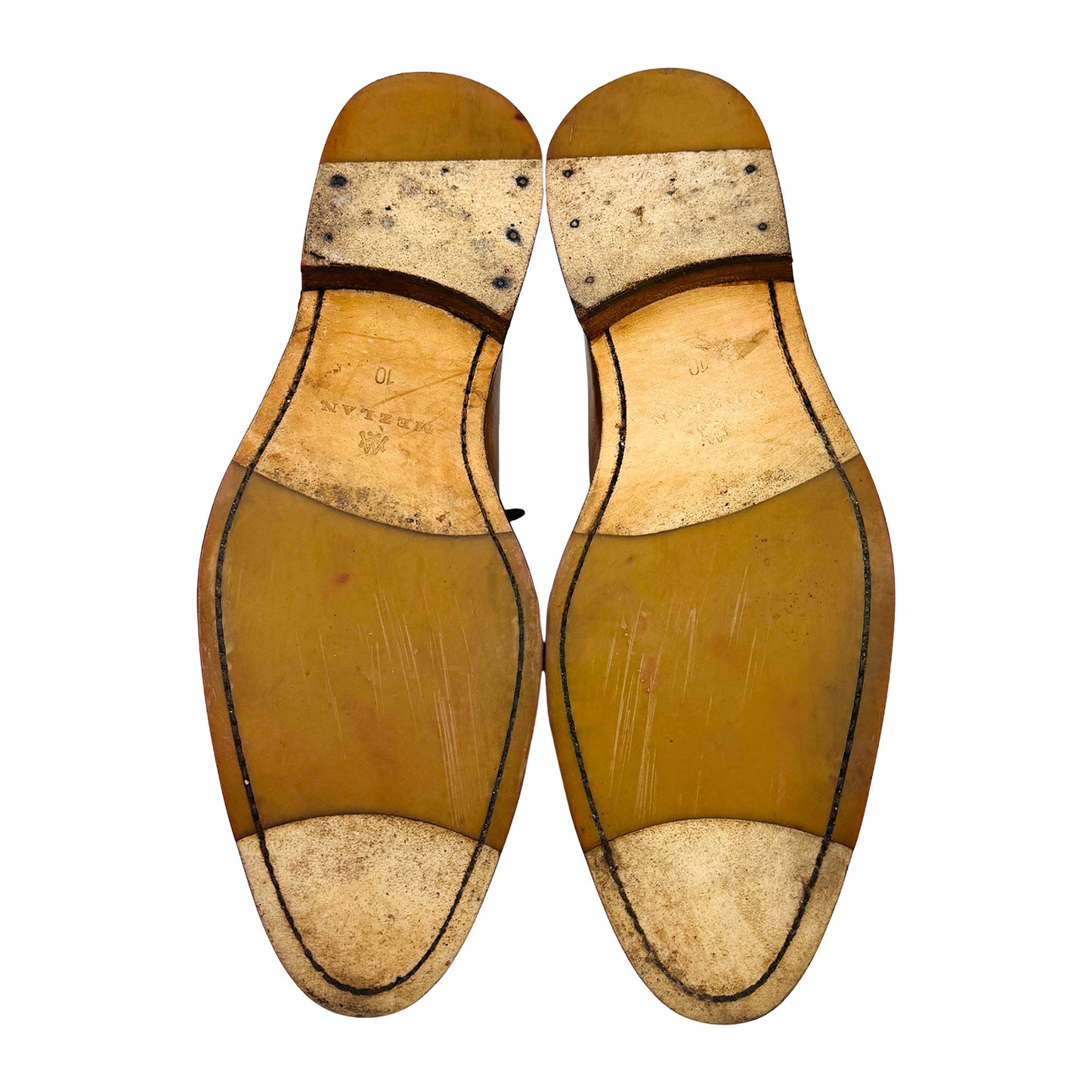 Mezlan Men's Cognac Brown Leather Oxfords (Size 43)