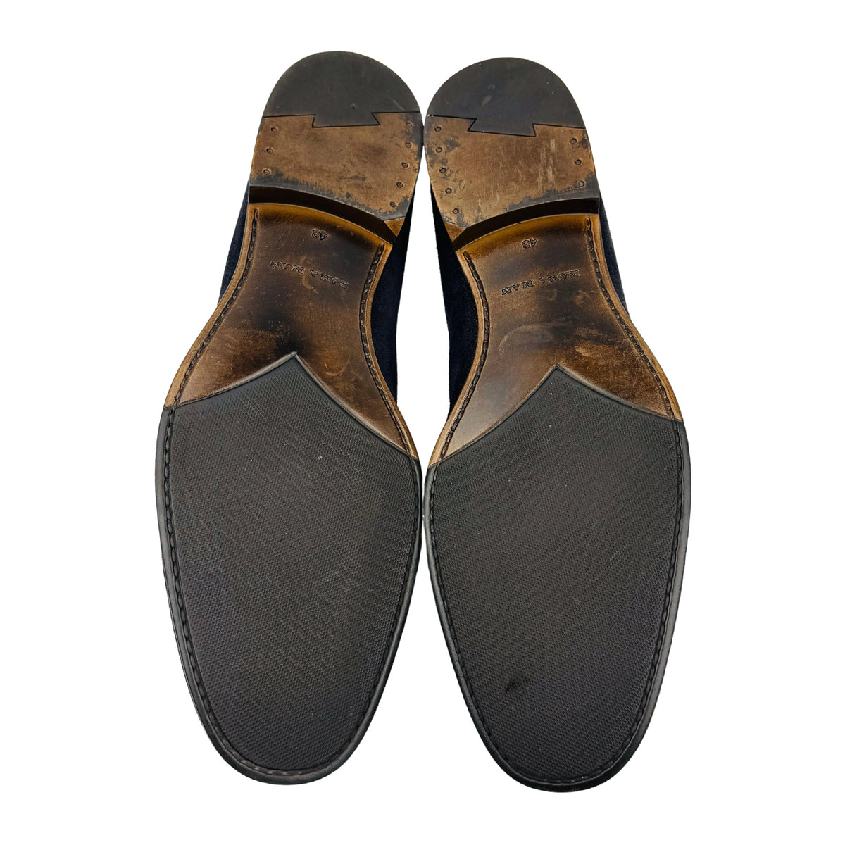 Zara Dark Navy Suede Tassel Loafers (Size 43)
