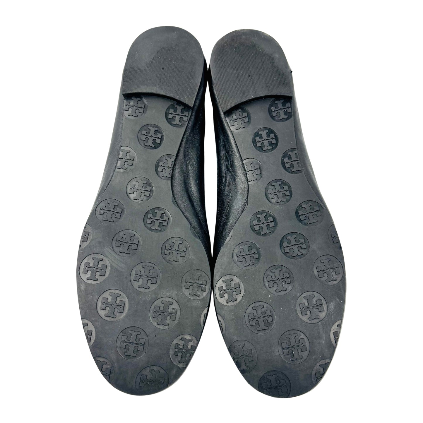 Tory Burch Reva Travel Black Leather Ballet Flats (Size 38.5/39)