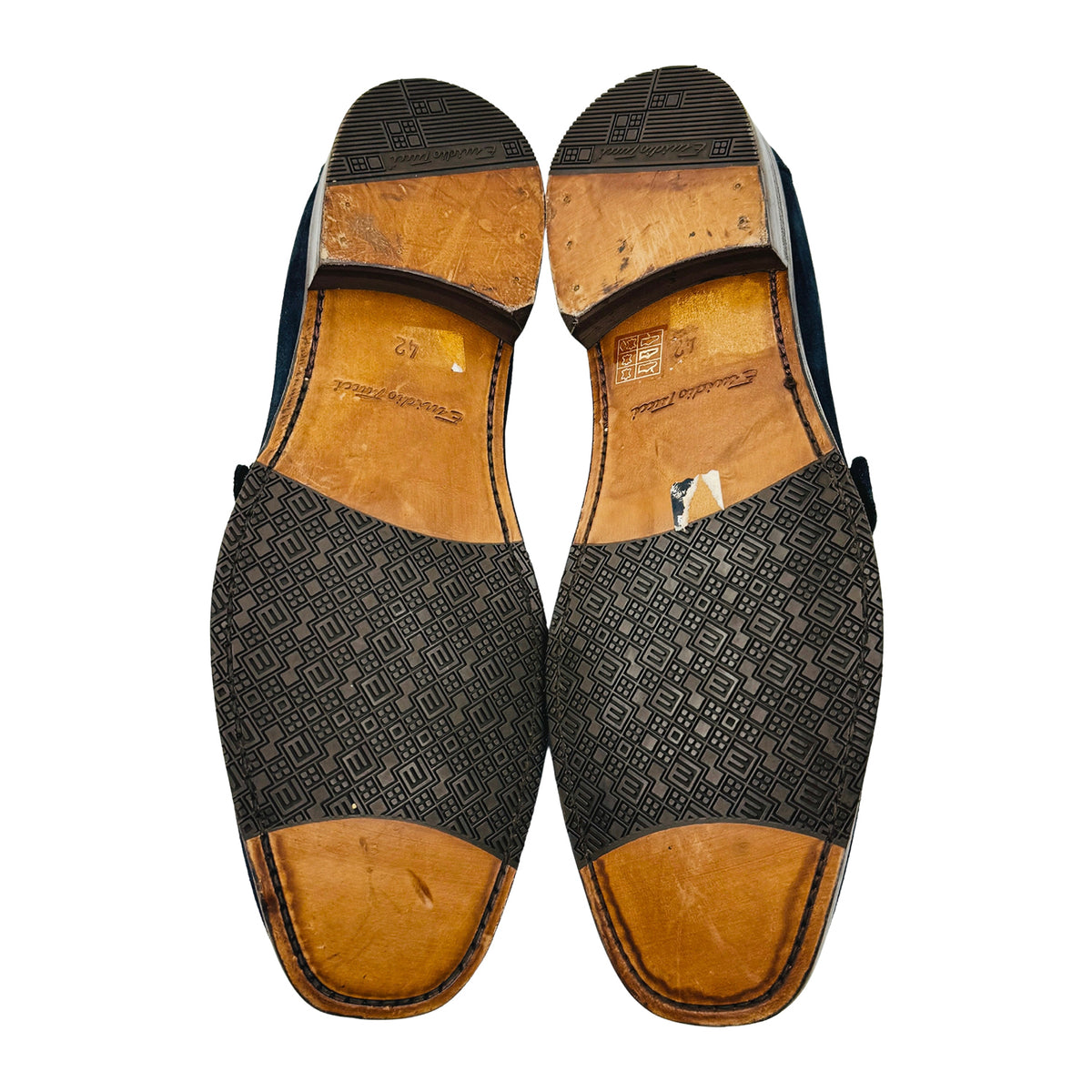 Emidio Tucci Navy Blue Suede Loafers (Size 42)