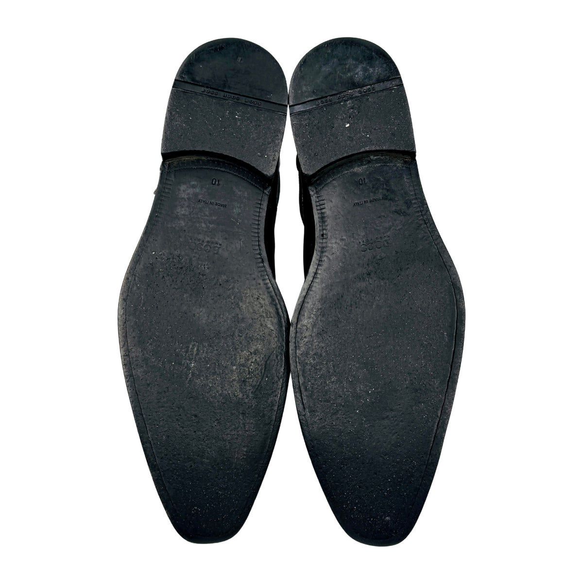 Hugo Boss Black Leather Buckle Ankle Boots (Size 44/44.5)