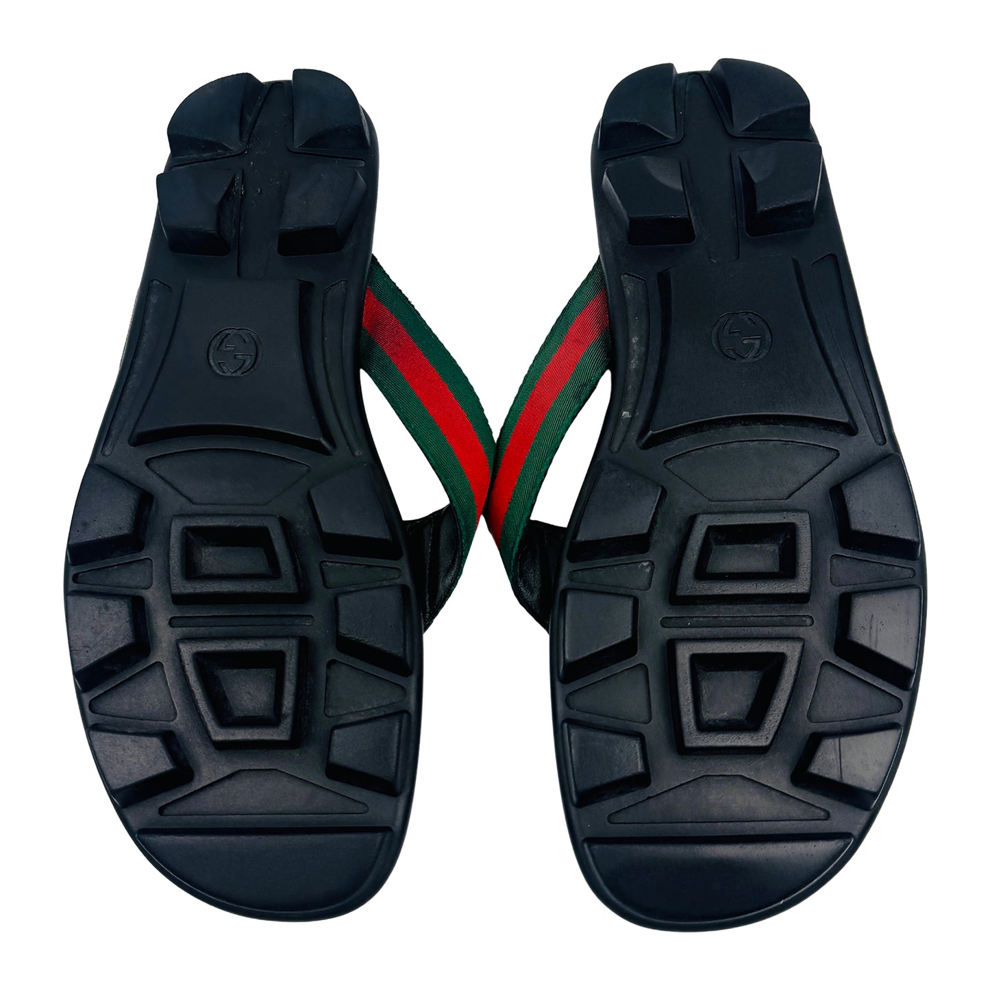 Gucci Men's Black Leather Thong Sandal Slides (Size 44) - 429362