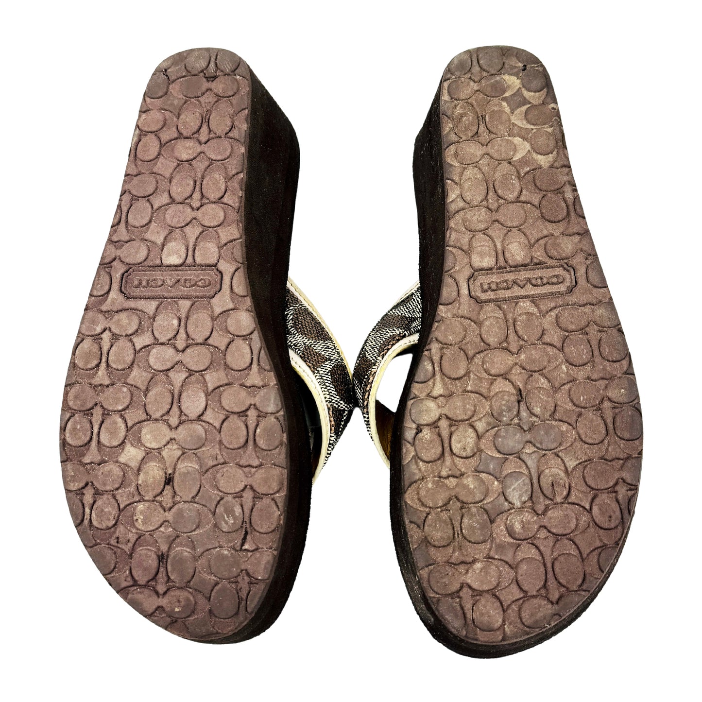 Coach Jolene Black Thong Flip Flops (Size 38)