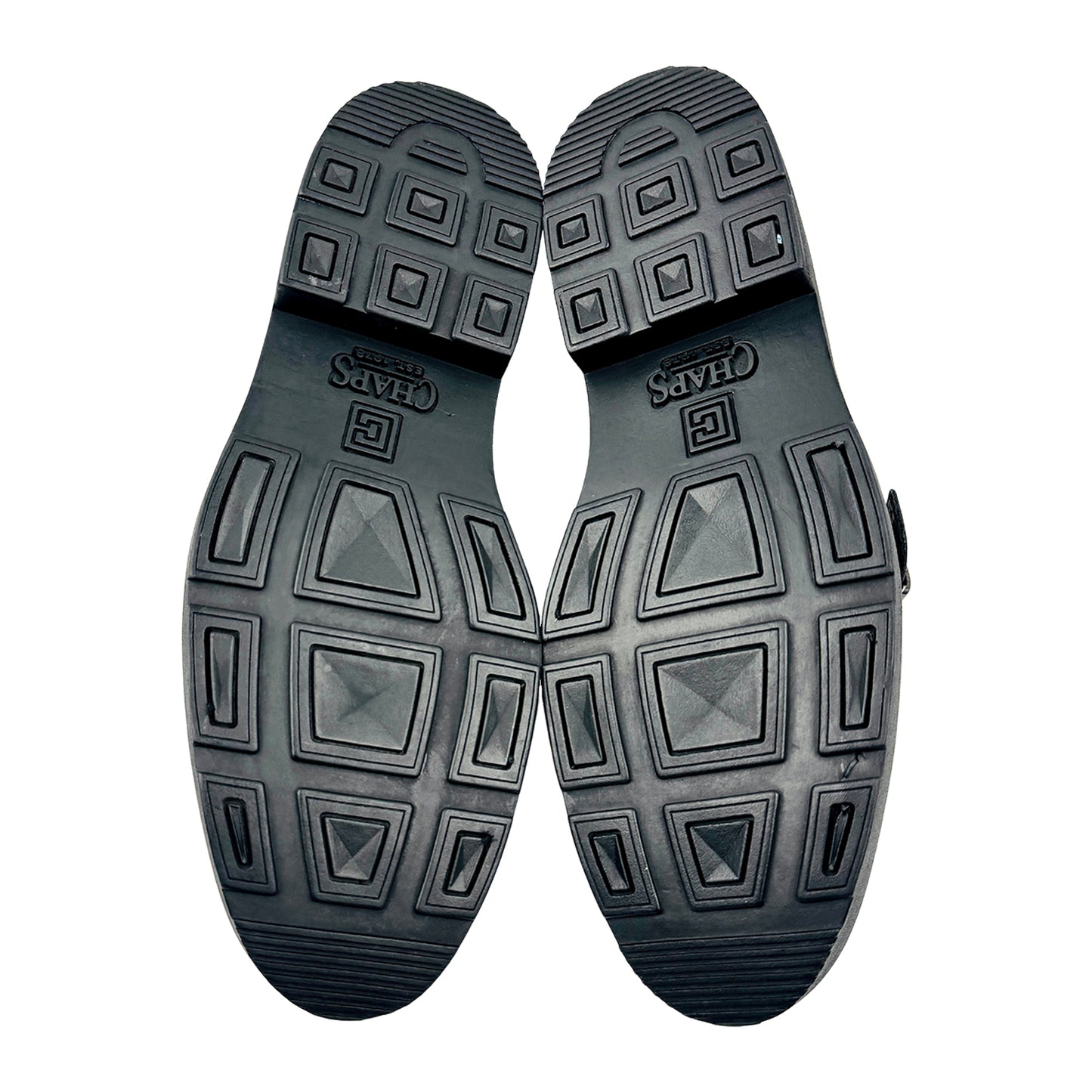 Chaps Wilder Black Leather Buckle Loafers (Size 43.5)