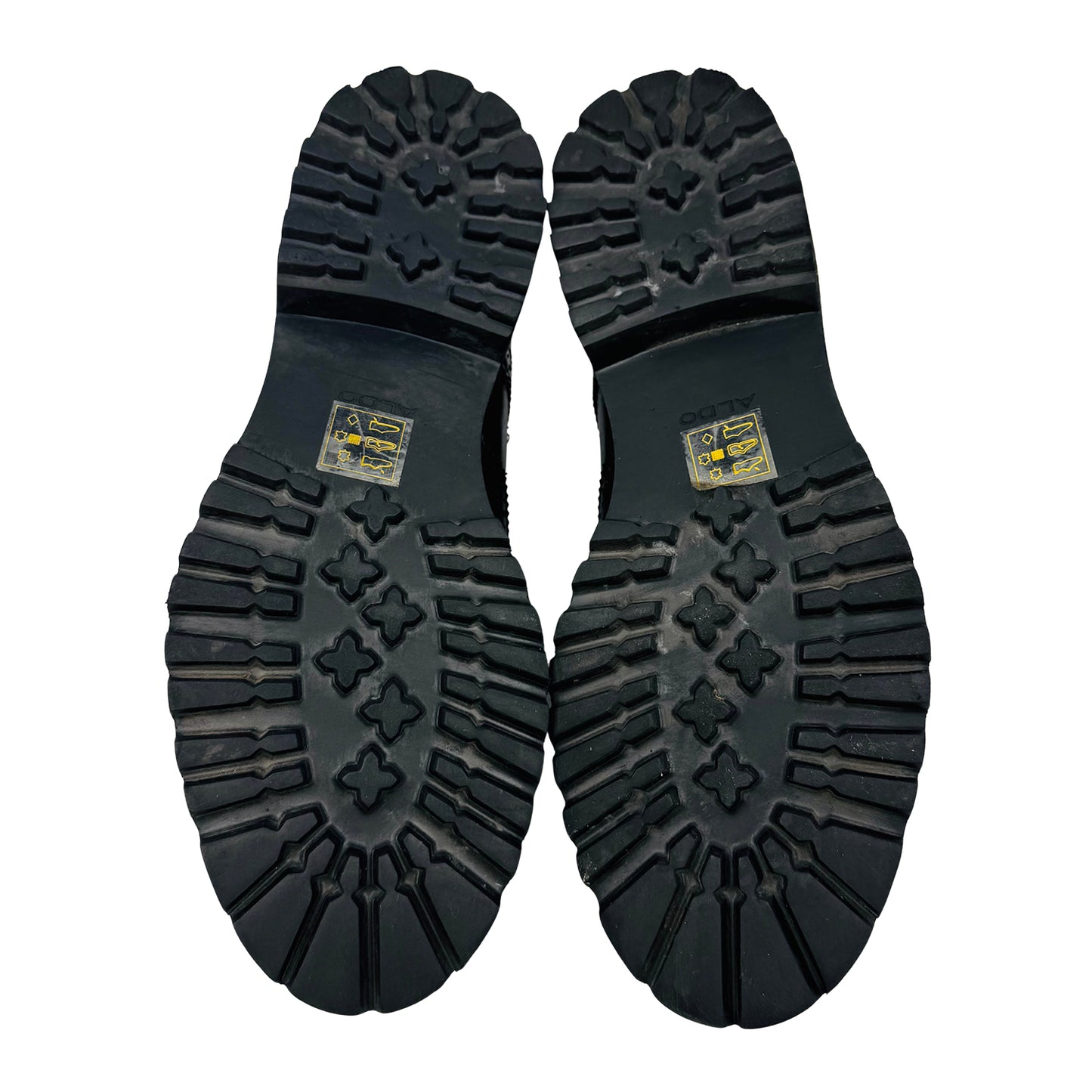 Aldo Men's Chunky Leather Black Brogue Shoes (Size 41/41.5)