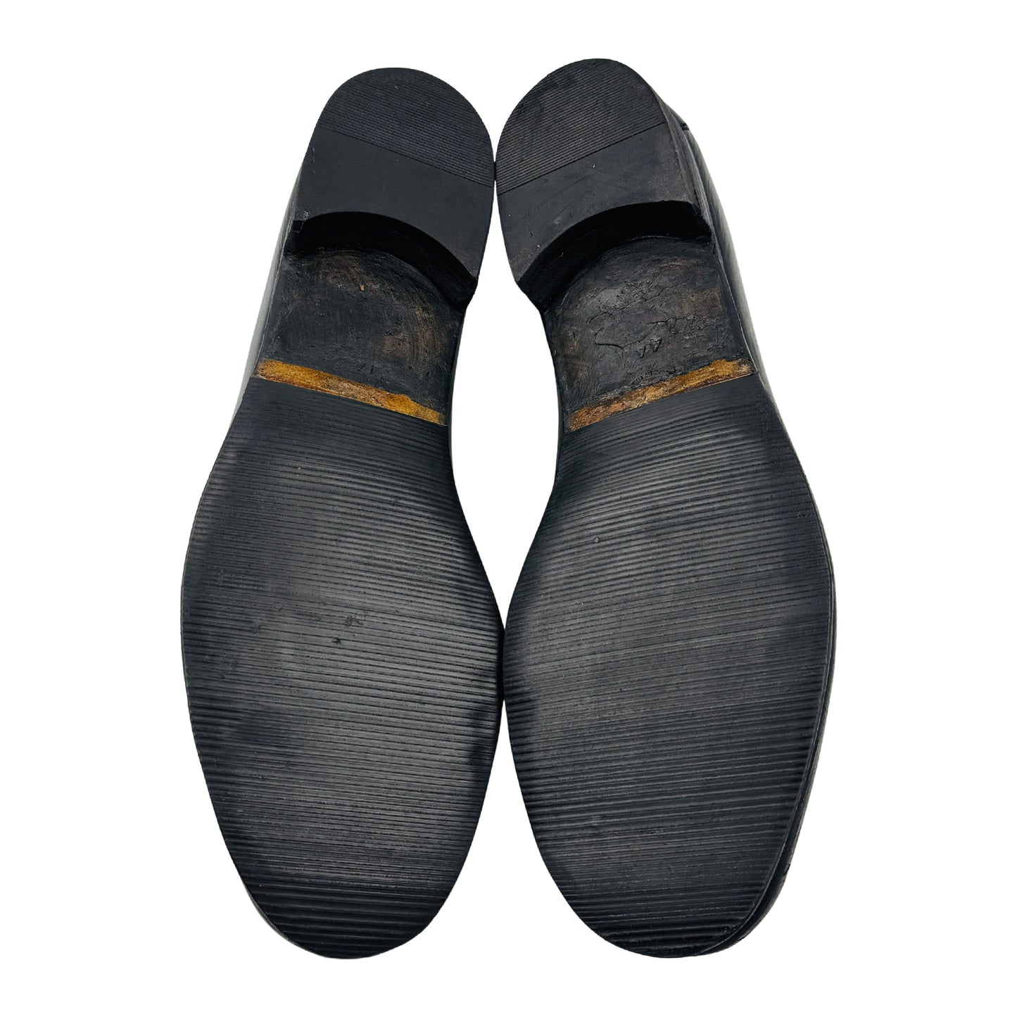 Gucci Black Leather Horsebit Web Loafers (Size 43/43.5)