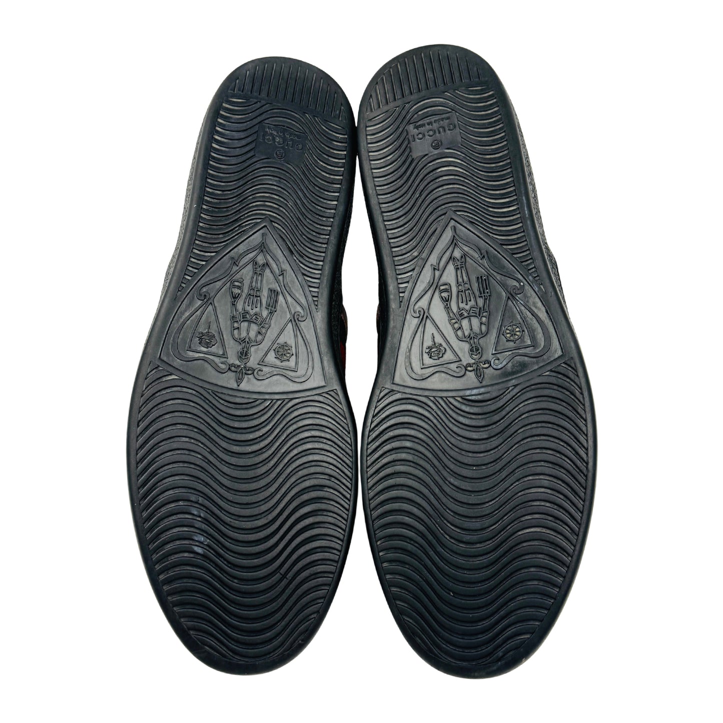 Gucci Ace Flame Black Leather Sneakers (Size 42.5) - 447024
