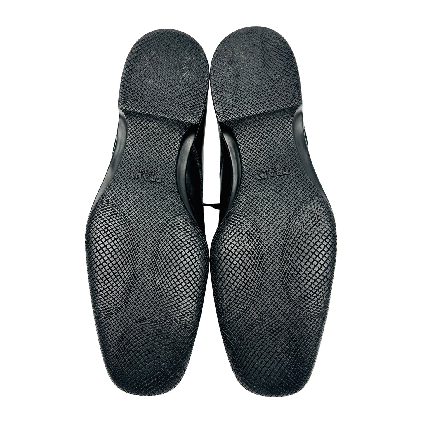 Prada Men's Black Leather Derby Shoes (Size 42.5)