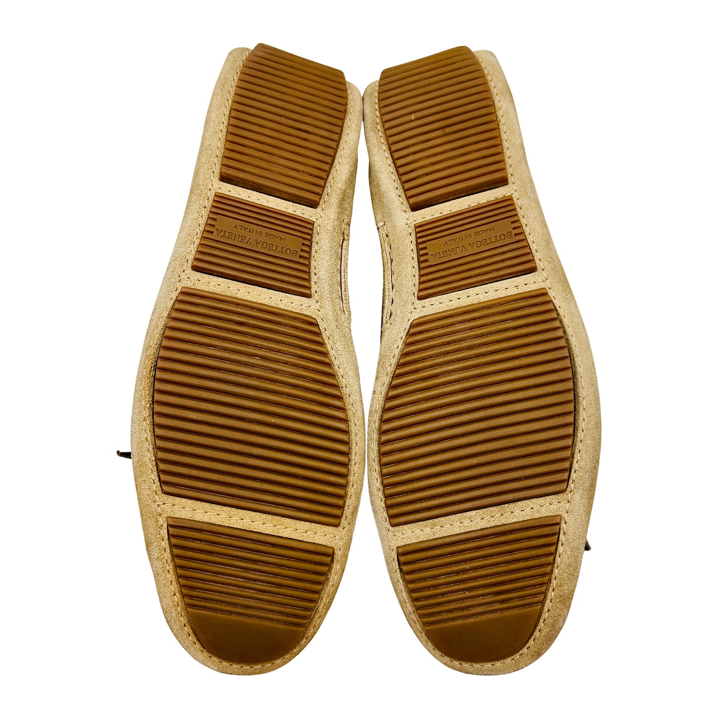 Bottega Veneta Men's Intrecciato Beige Suede Loafers (Size 42)