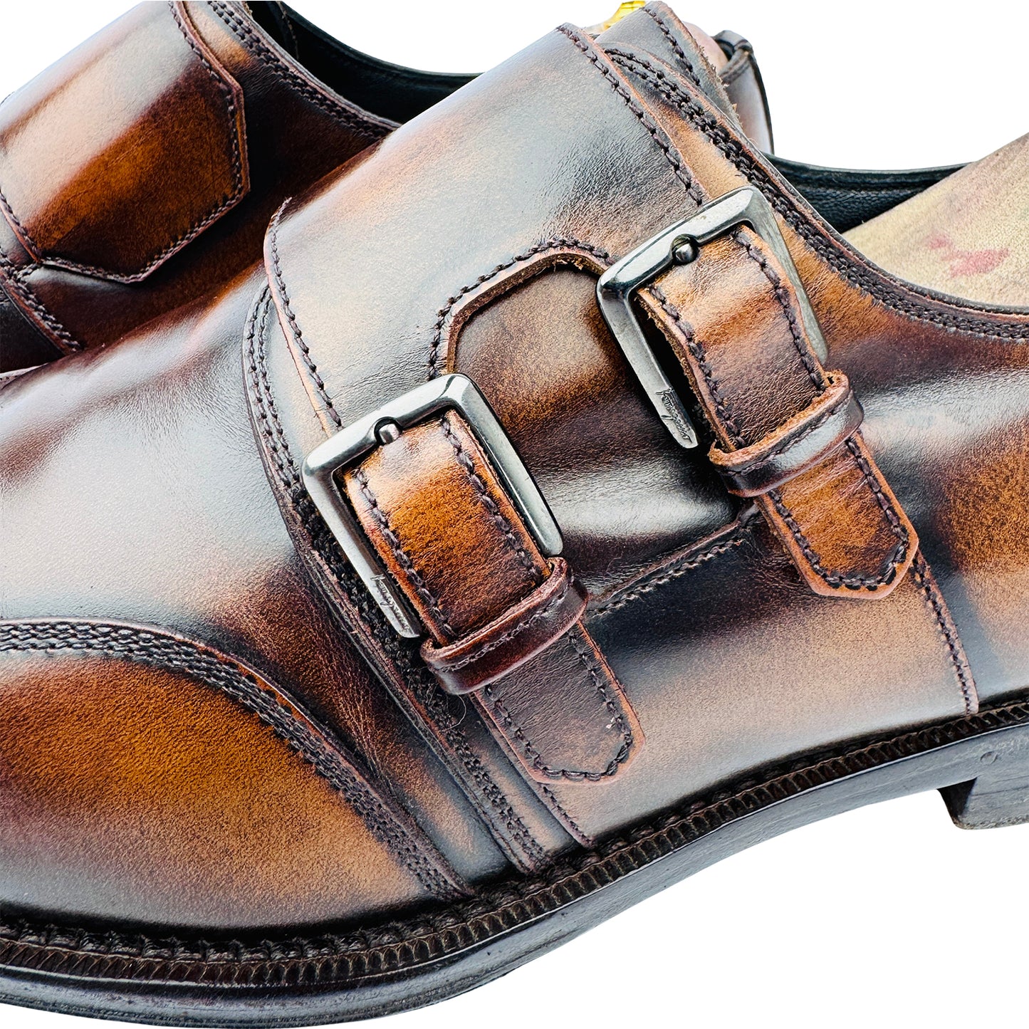 Salvatore Ferragamo Marcelo Double Monk Brown Loafers (Size 40/40.5)