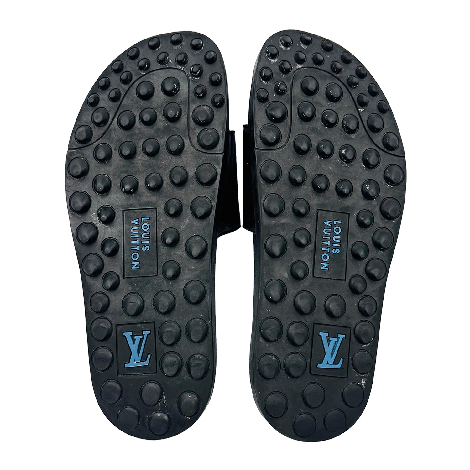 Outsole image of Louis Vuitton Monogram Black Slippers (Size 42.5/43) - 133540178