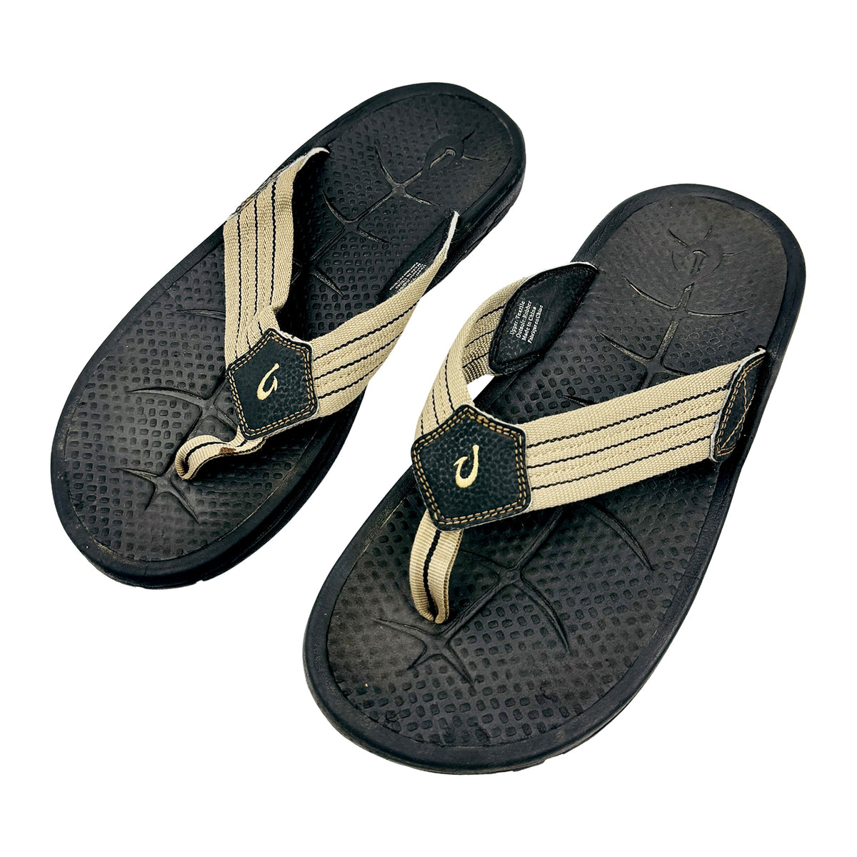 OluKai Men's Kohola 'Dirt Black' Flip Flops (Size 43)