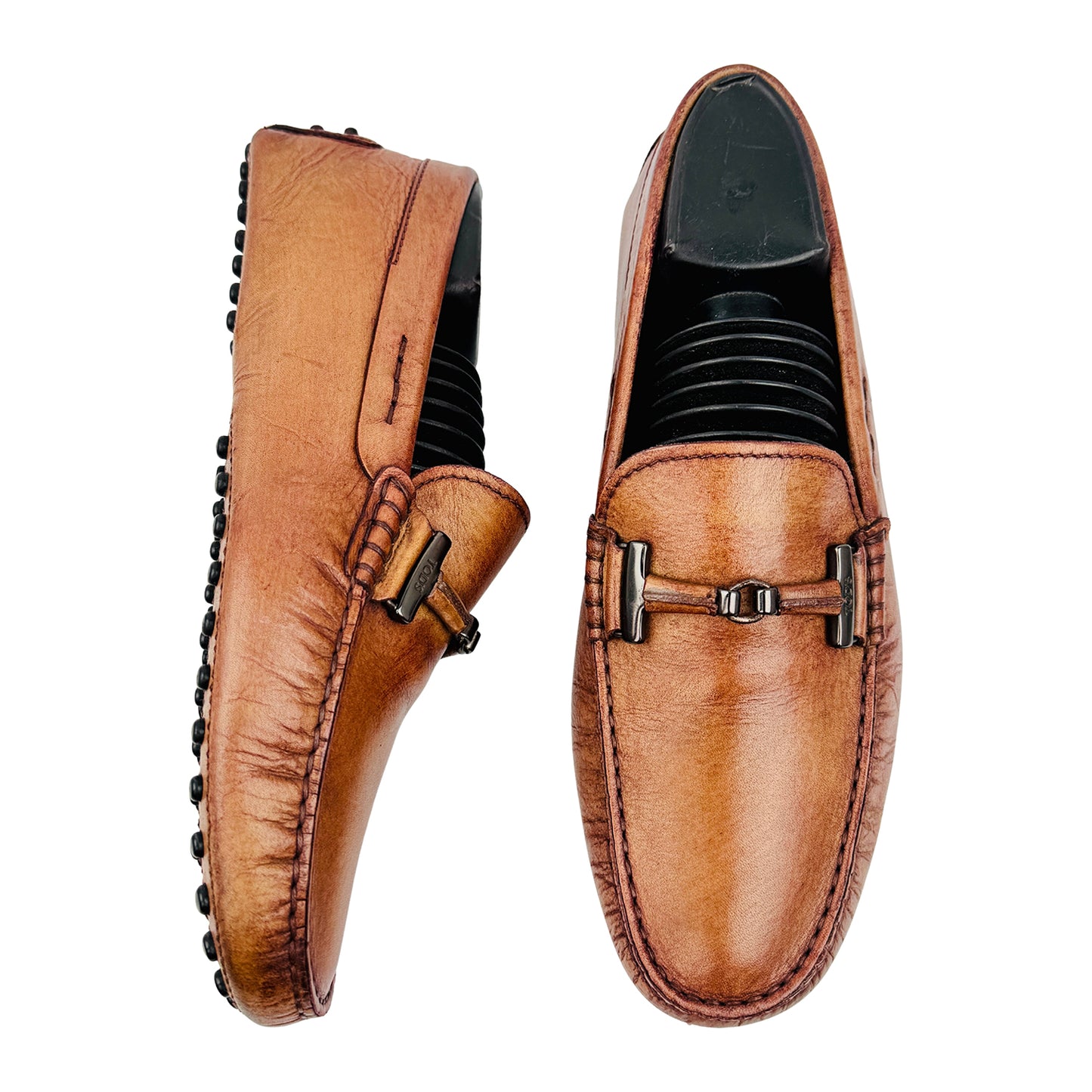 Tod’s Brown Textured Leather Italian Loafers (Size 40/40.5)