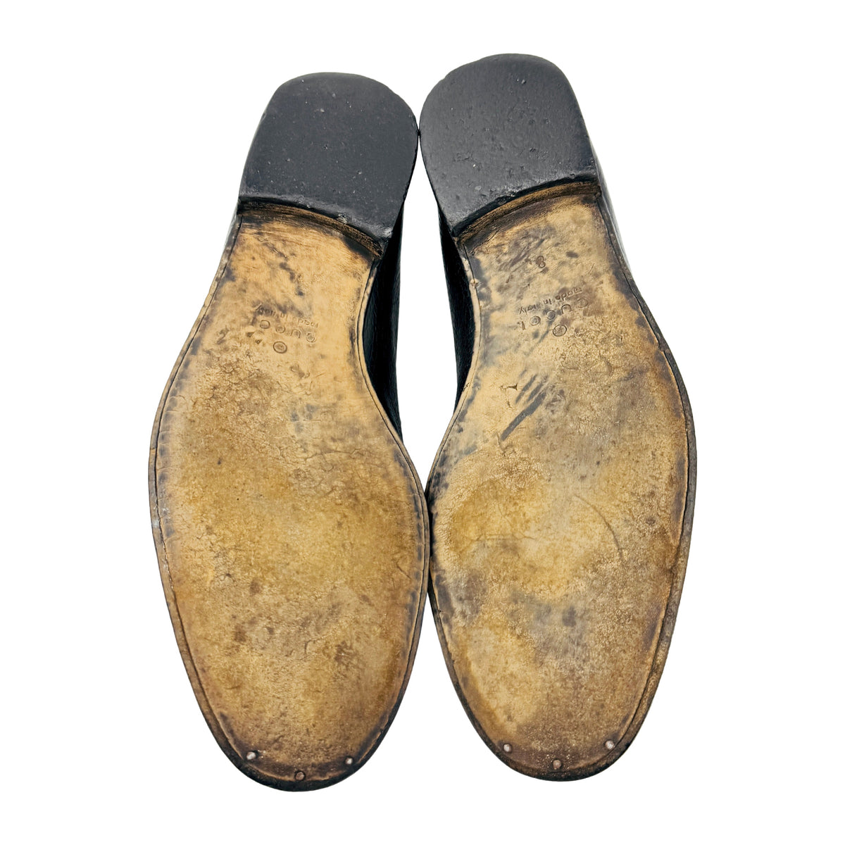 Gucci Black Grained Leather Horsebit Loafers (Size 42)
