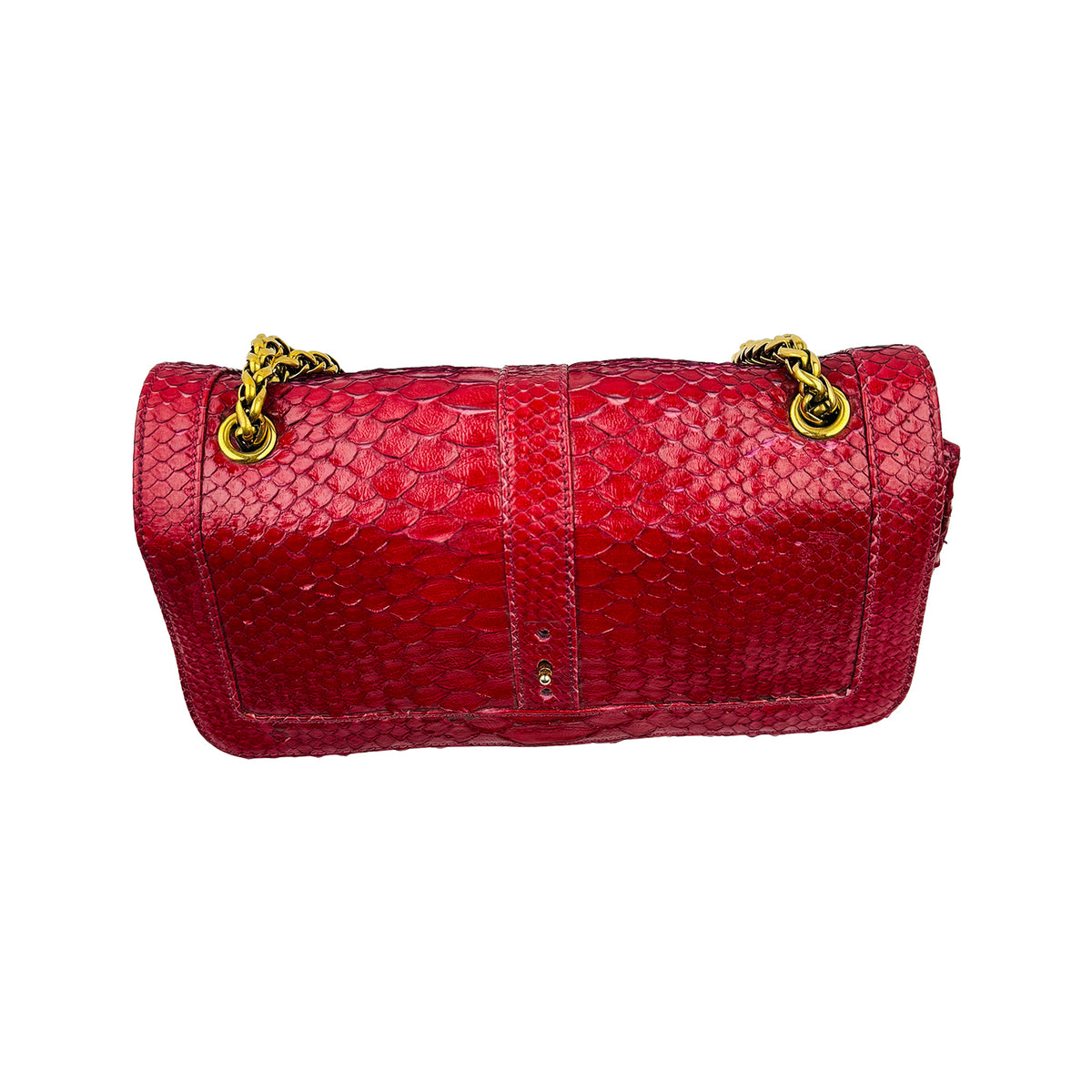 Christian Louboutin Red Python Snakeskin Shoulder Bag