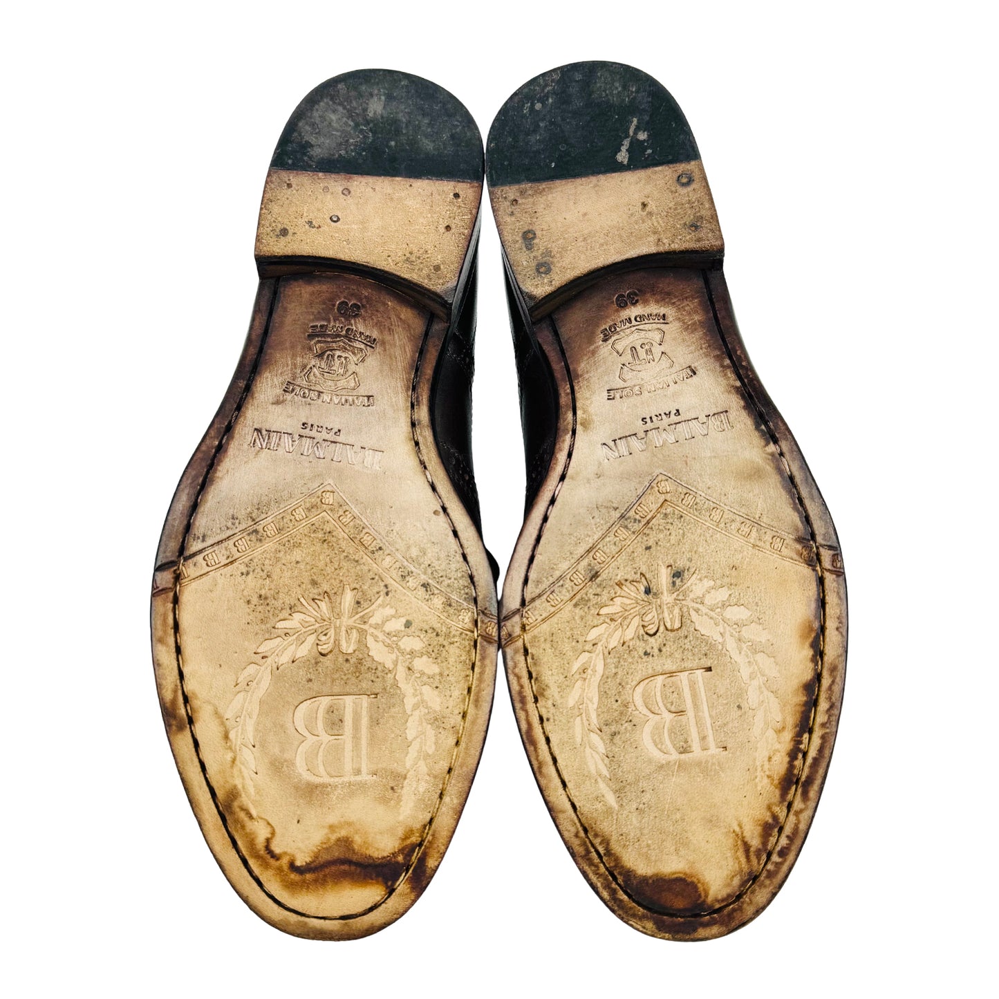 Balmain Men's Brown Leather Brogue Shoes (Size 40)