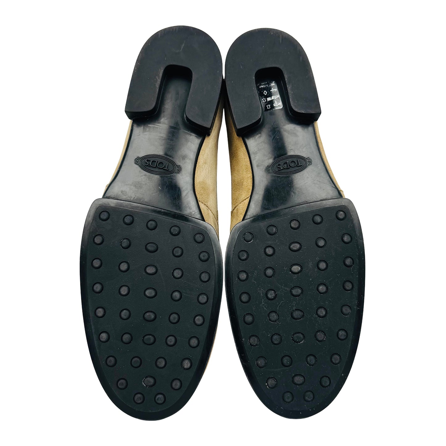 Tod’s Men's Beige Logo-Plaque Loafers (Size 43)