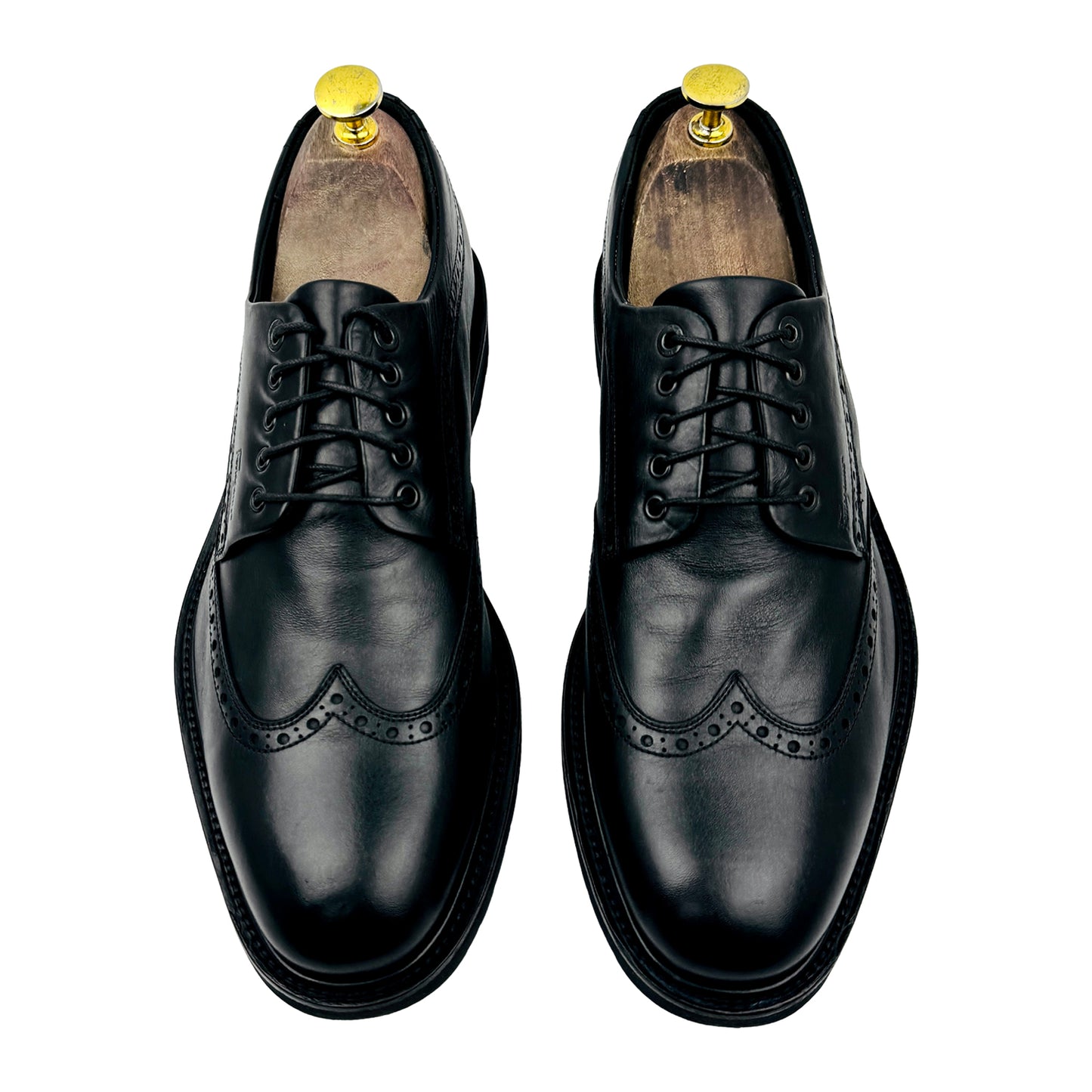 Salvatore Ferragamo Black Wingtip Derby Shoes (Size 42.5)