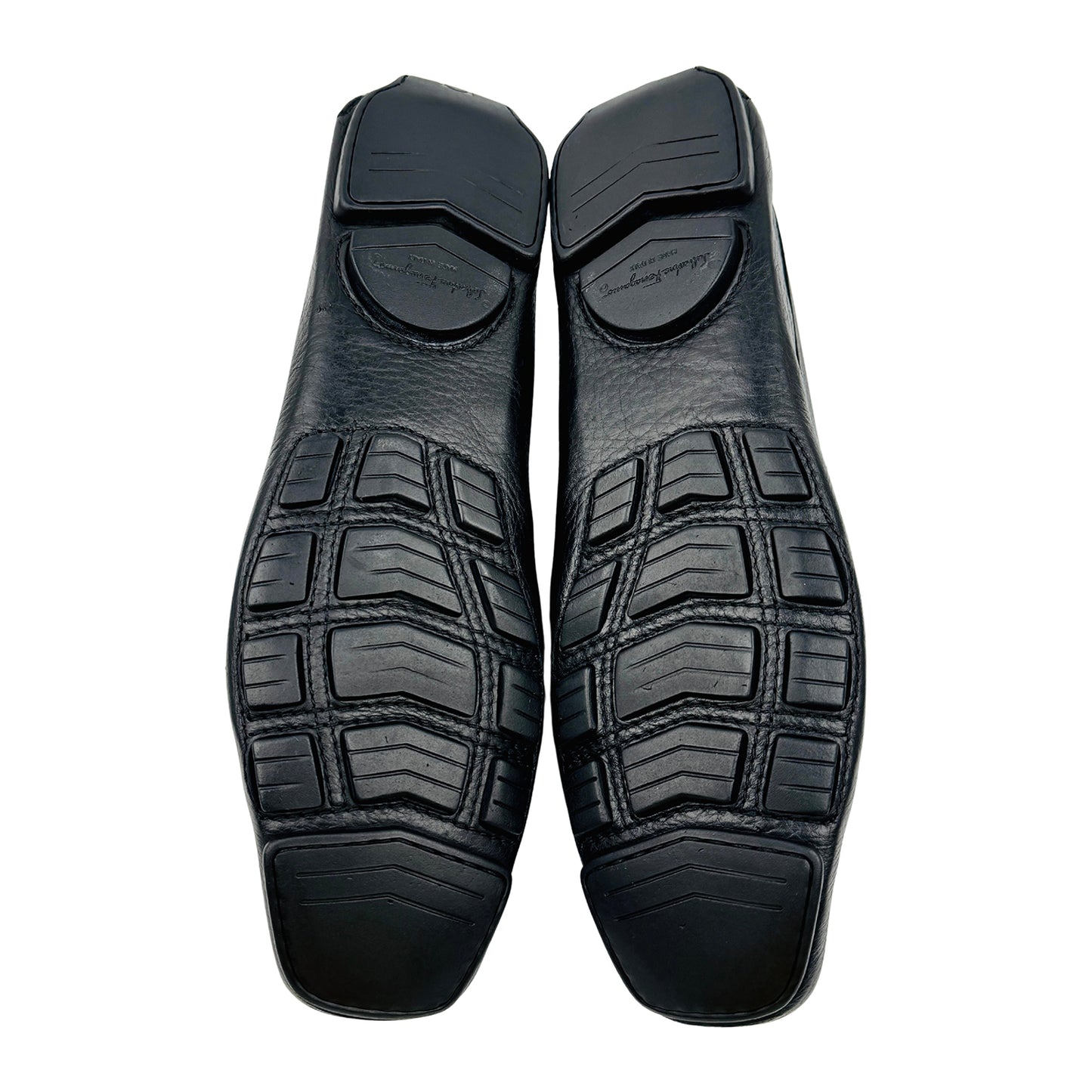 Salvatore Ferragamo Black Grained Leather Loafers (Size 42.5)