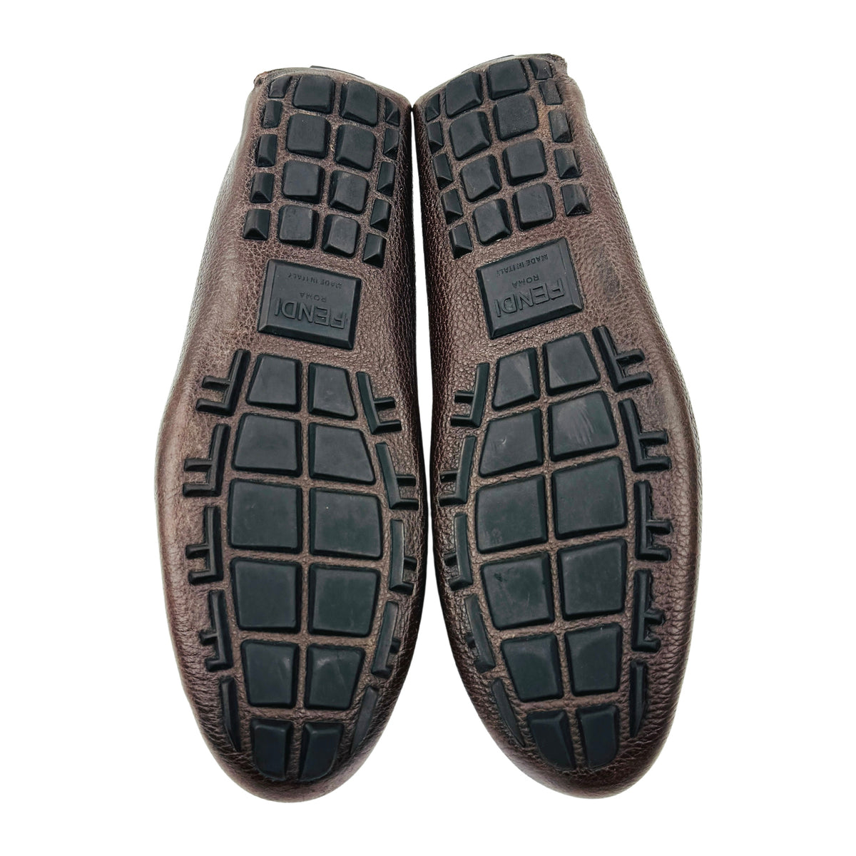 Fendi Zucca FF Monogram Leather Driving Loafers (Size 42)