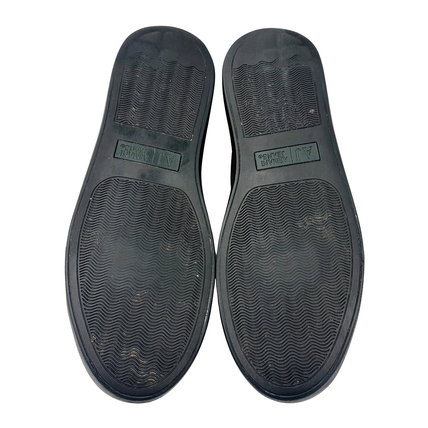 Armani Jeans High-Top 'Black Green' Leather Sneakers (Size 43)