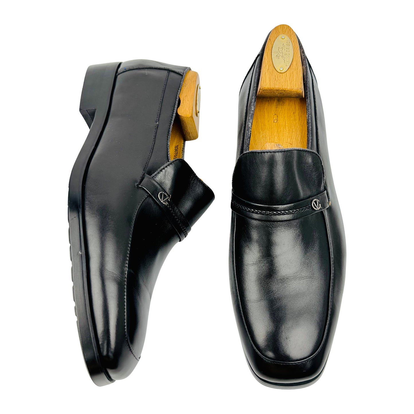 Giovanni Valentino Men's Black Leather Loafers (Size 42)