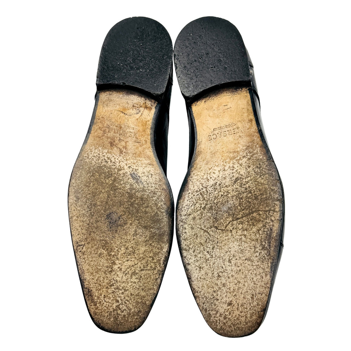 Versace Black Leather Cap Toe Derby Shoes (Size 41)