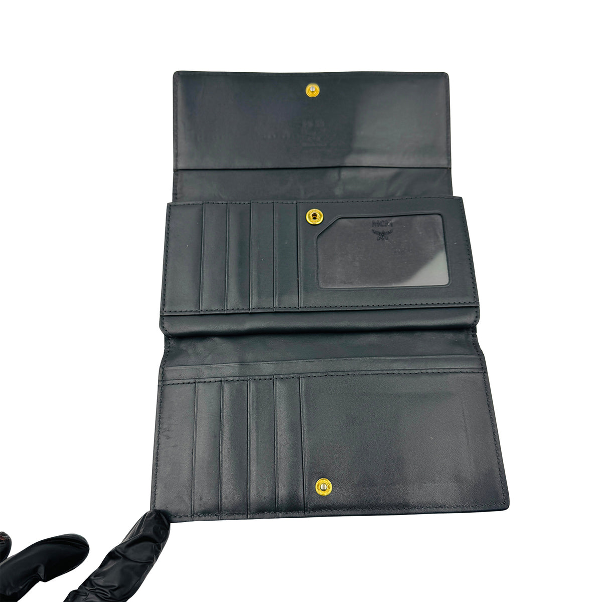 MCM Crocodile-Embossed Leather Long Trifold Wallet