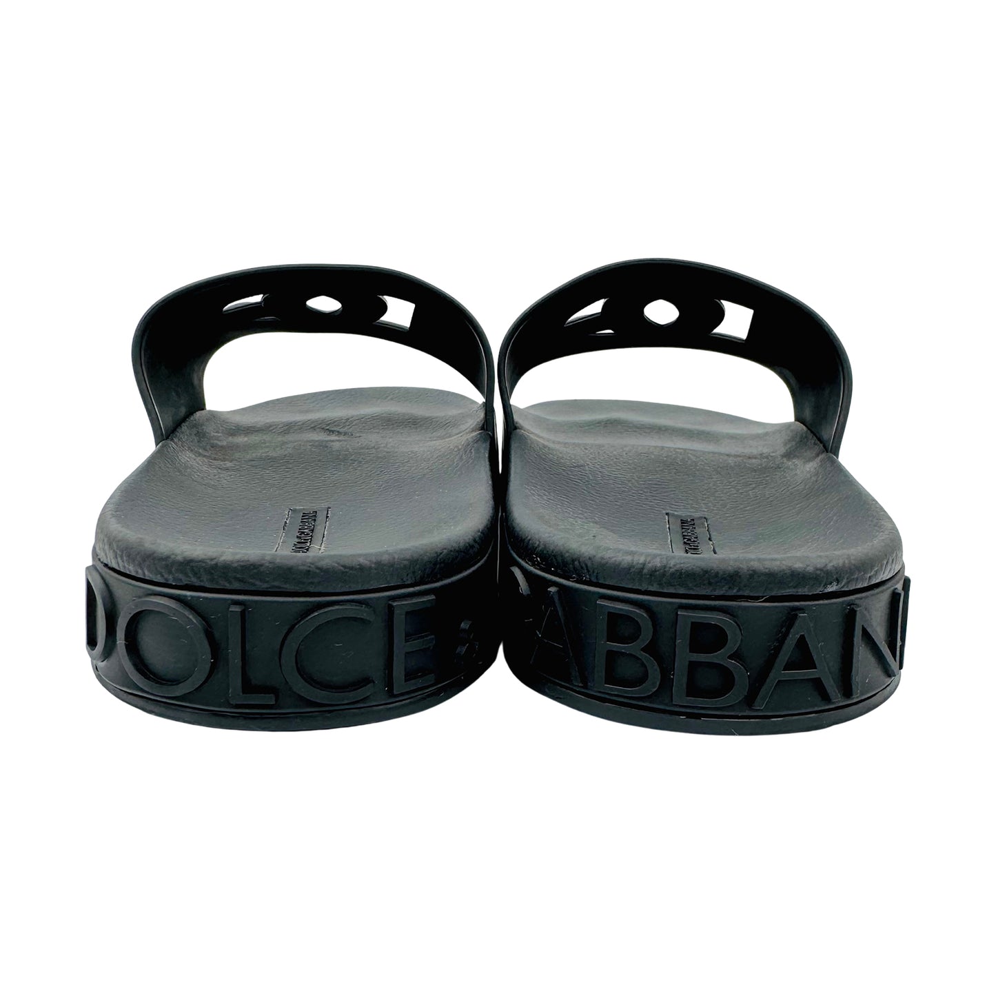 Dolce & Gabbana Men's Black Logo Slides (Size 47)