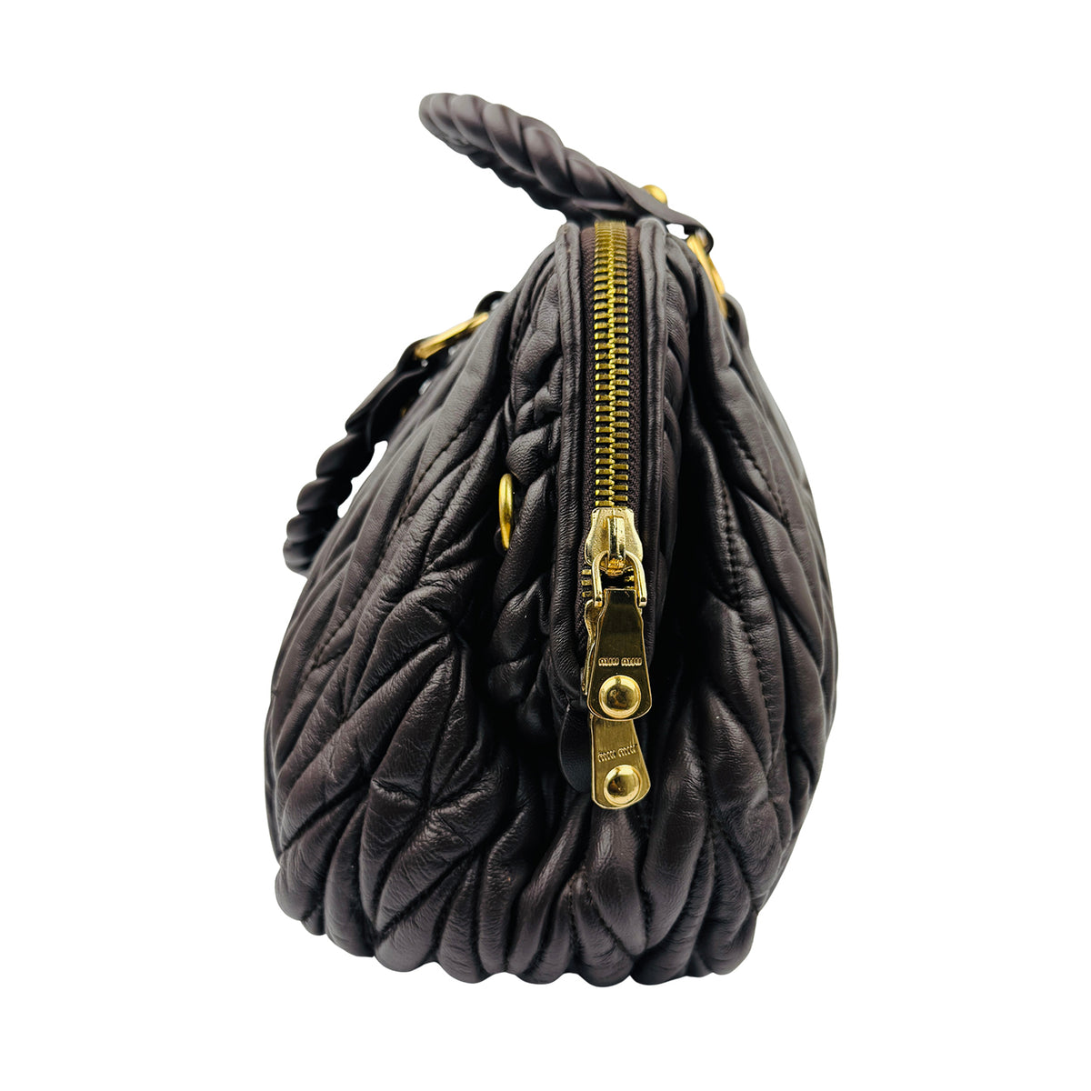Miu Miu Matelassé Leather Zip Satchel Bag