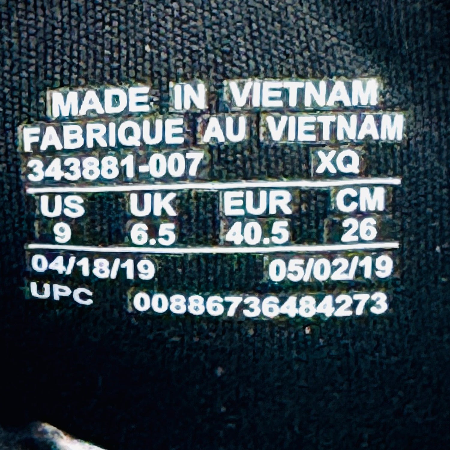 Inside Made, Size, Code printing image of Nike Black Benassi JDI Slides (Size 40.5/41) - 343881-007