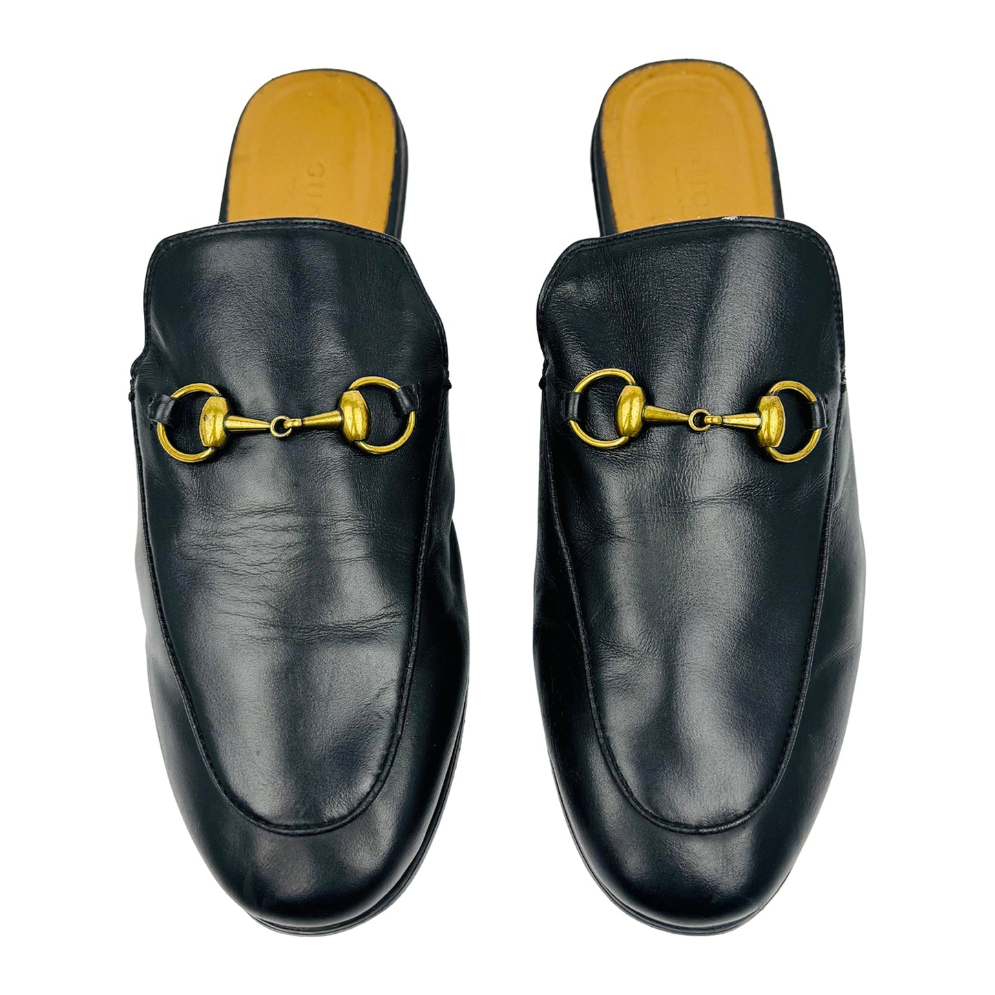 Gucci Princetown Black Leather Mules (Size 42)