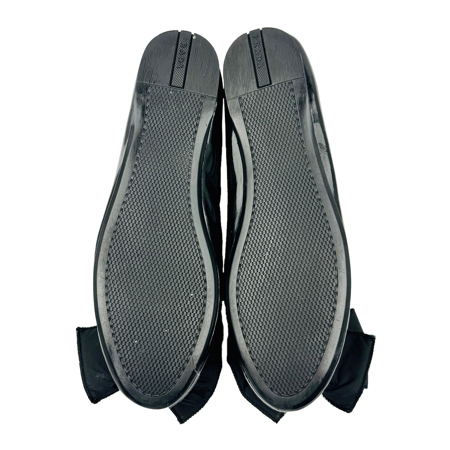 Prada Black Patent Leather Flats (Size 36.5) - 3F5455