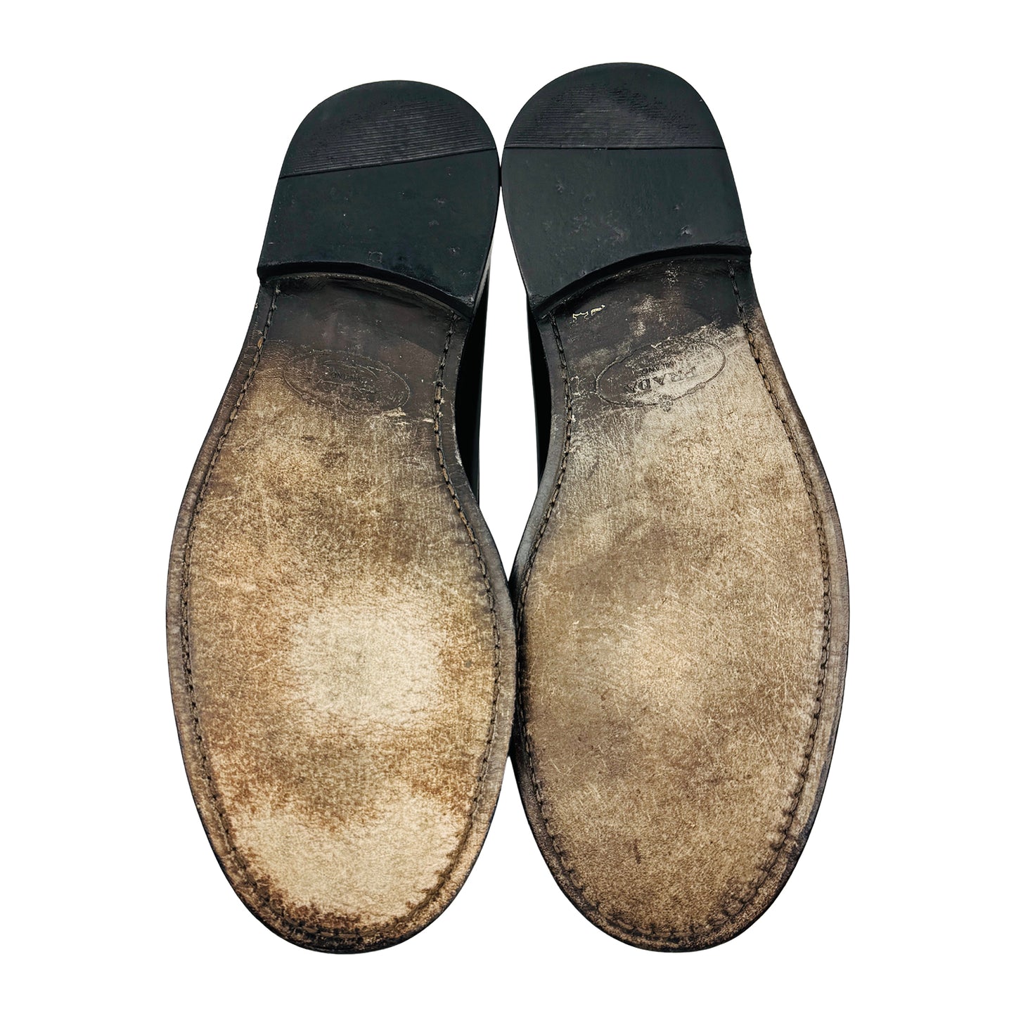 Prada Men's Black Leather Penny Loafers (Size 42)