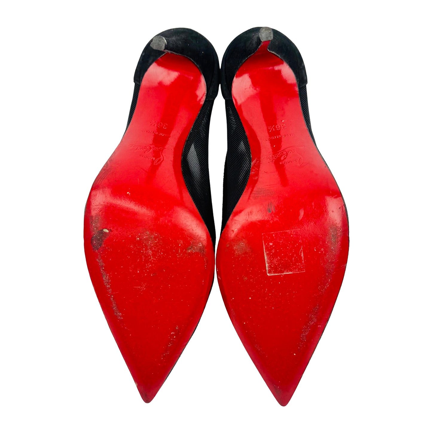 Christian Louboutin Galativi 100 Black Suede Pumps (Size 36.5)