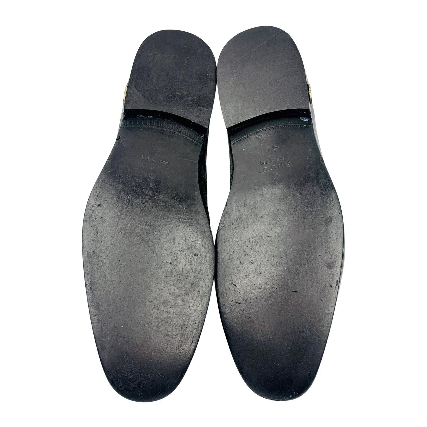 Gucci Black Croc-Embossed Horsebit Loafers (Size 42/42.5)