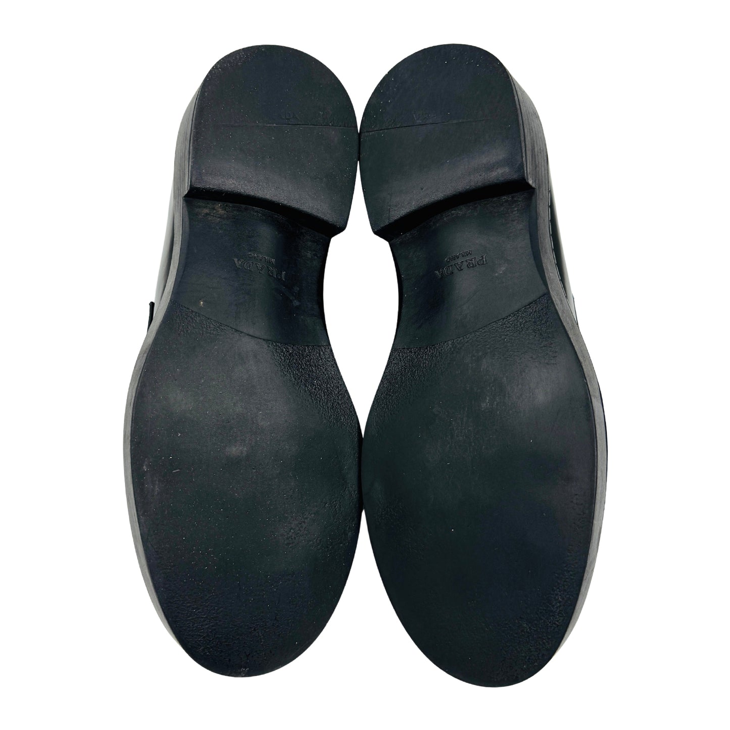 Prada Black Brushed Leather Loafers (Size 40/40.5)