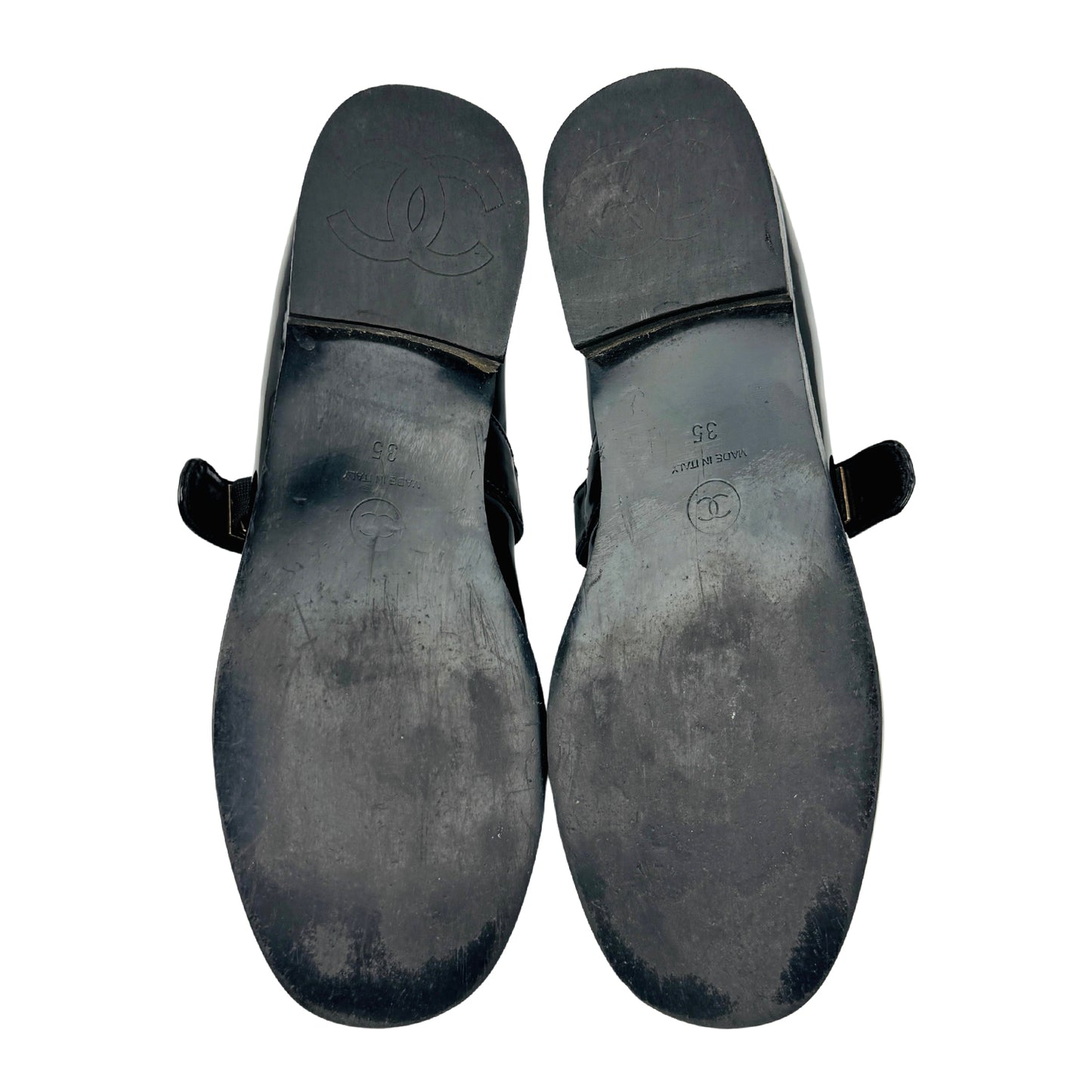 Chanel Mary Jane Black Ballet Flats (Size 35)
