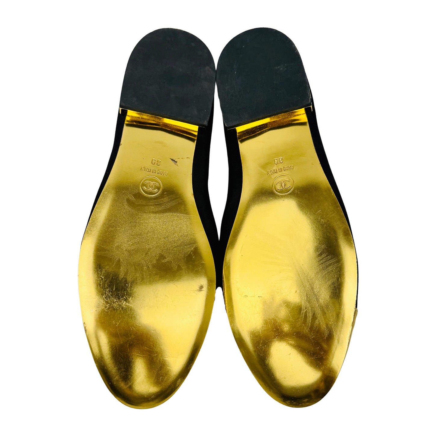 Chanel 'Black Gold' Cap Toe Ballet Flats (Size 39)