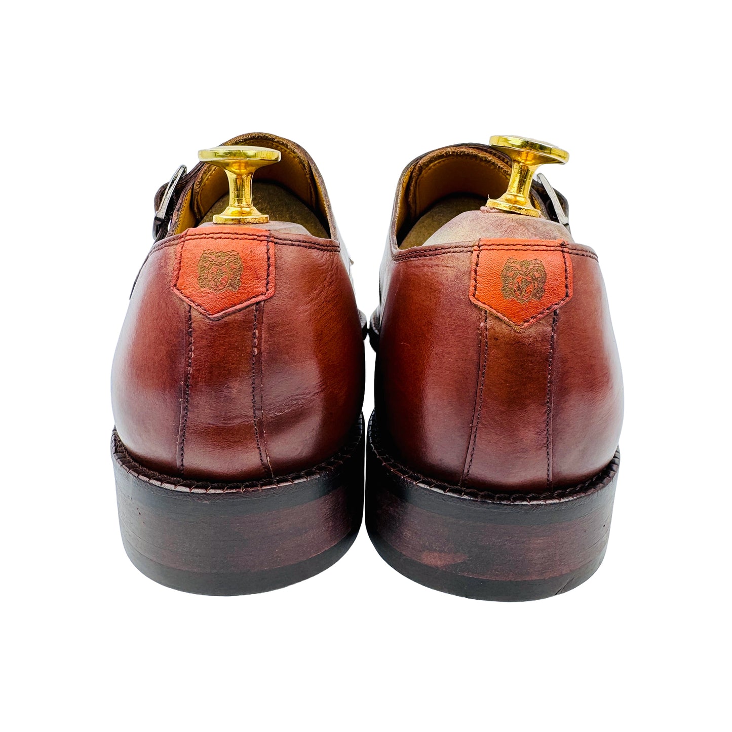 Back Side image of Bruno Magli Men's Double-Monk Strap Leather Shoes (Size 40)