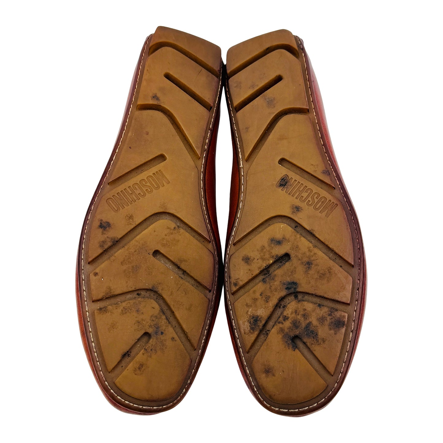 Moschino Brown Leather Driver Loafers (Size 40/40.5)