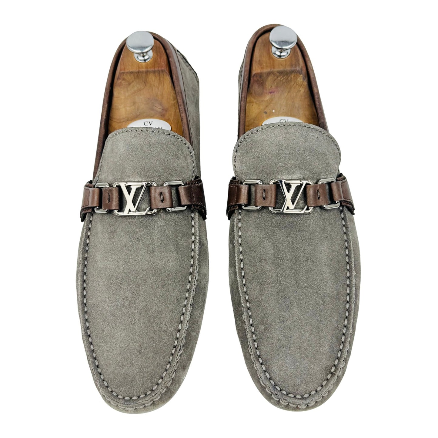 Louis Vuitton Hockenheim Gray Suede Loafers (Size 45) - ND0125