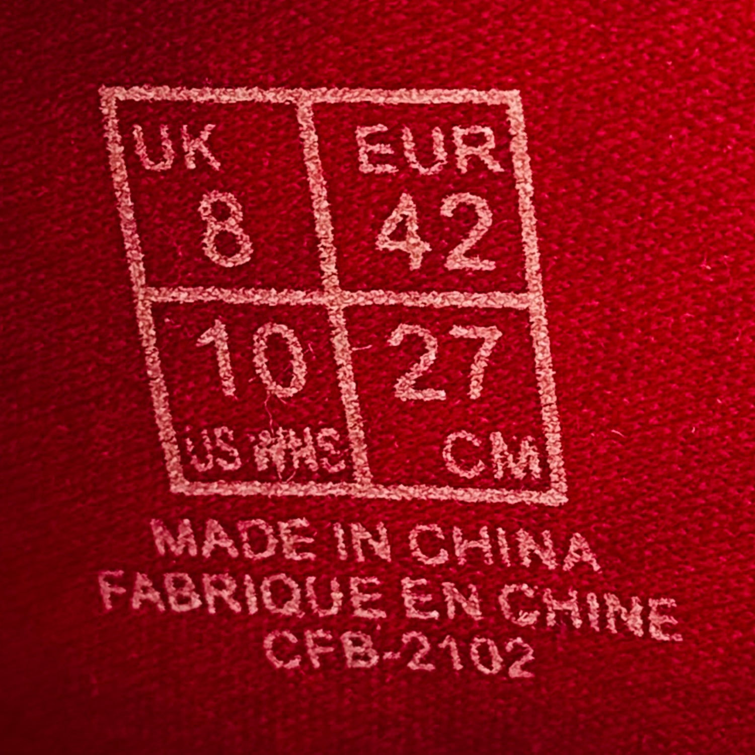 Inside Made, Size, Code printing image of Puma Cool Cat Red Slippers (Size 42)