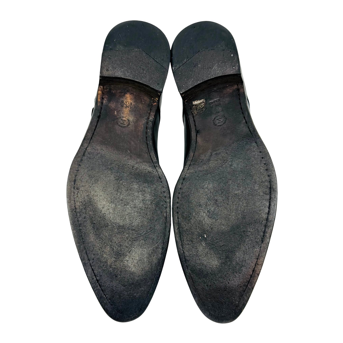 Suitsupply Black Leather Double Monk Strap Shoes (Size 43)