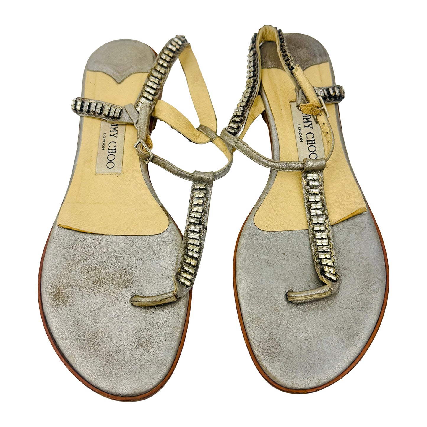 Jimmy Choo Women's Metallic Leather Sandals (Size 39.5)