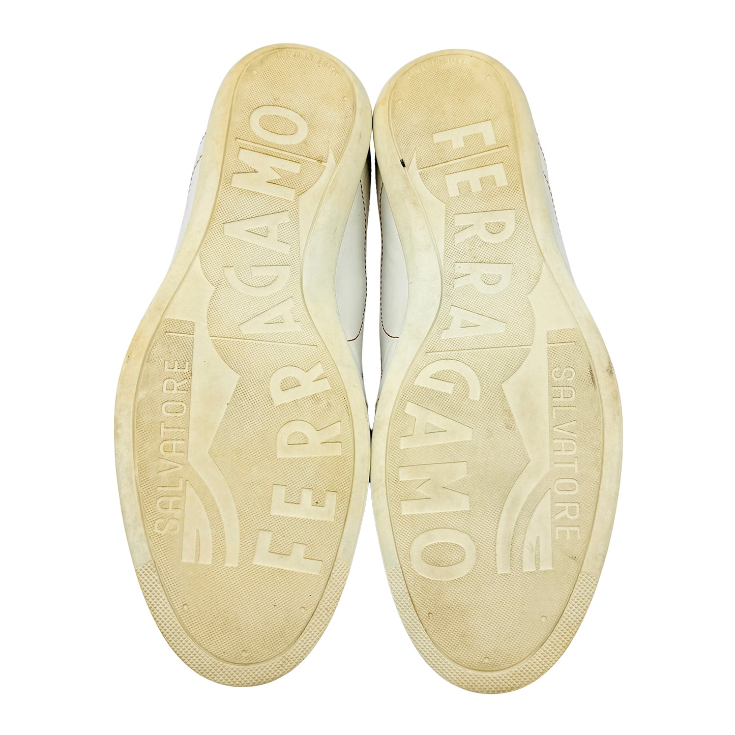 Salvatore Ferragamo Men's Leather White Sneakers (Size 42.5)