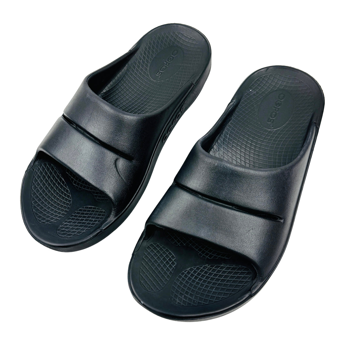Oofos OOahh Black Slides (Size 39) - 1100BLK