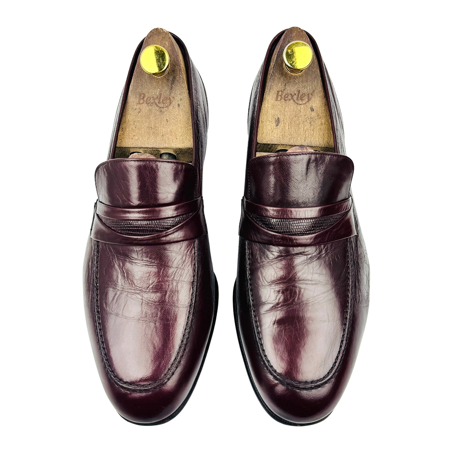 Bally Burgundy Leather Penny Loafers (Size 44)